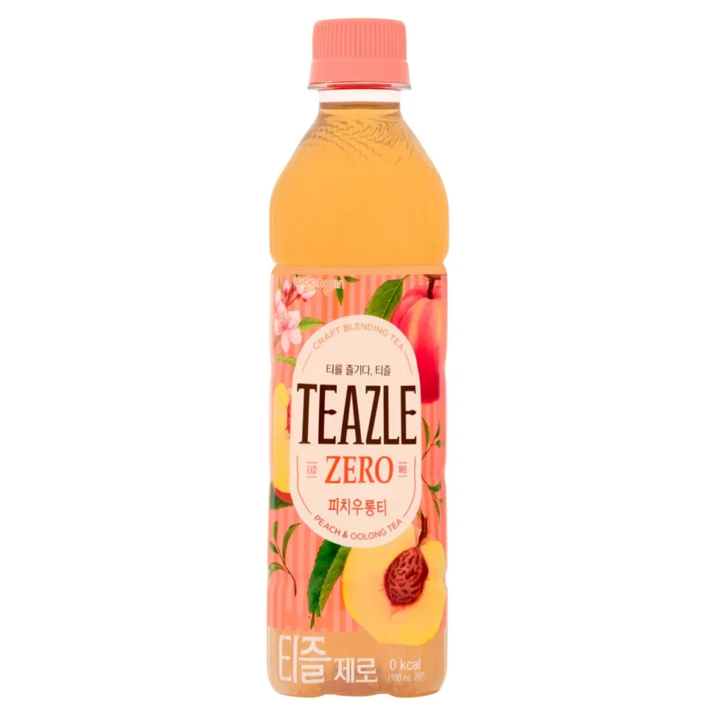 Woongjin Teazle Zero Tea (Peach & Oolong Tea) 500ML